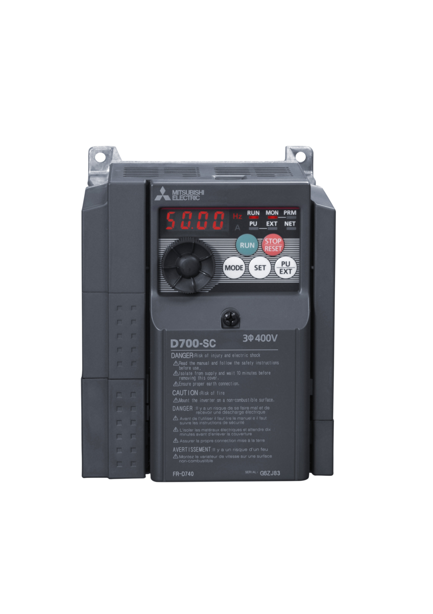 Mitsubishi Electric FR-D720-3.7K-60 Micro VFD - 3-Phase 200-240VAC 3.7kW - Front Profile View