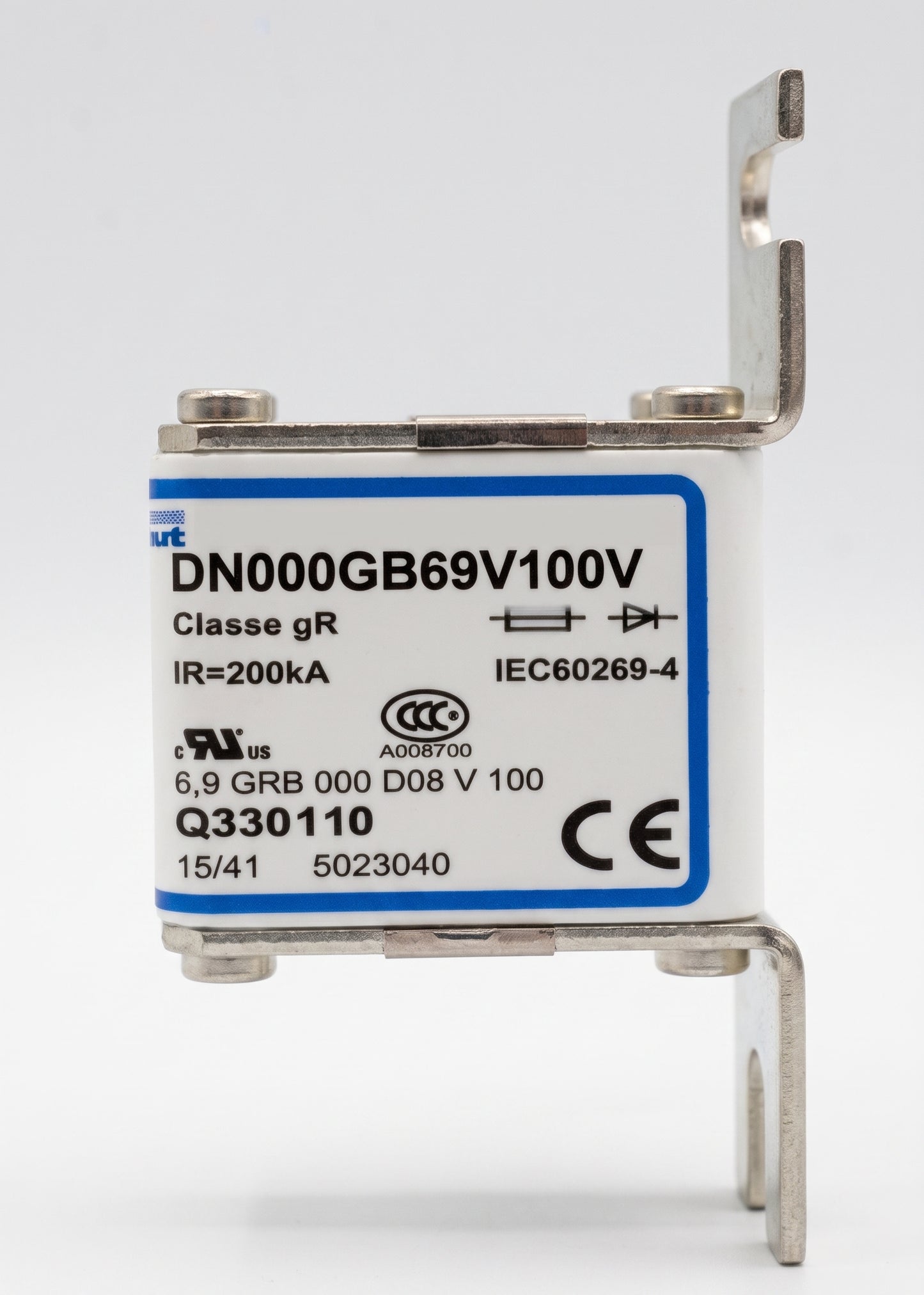Mersen DN000GB69V20V Semiconductor Fuse - 20A 690VAC gRB - Front View