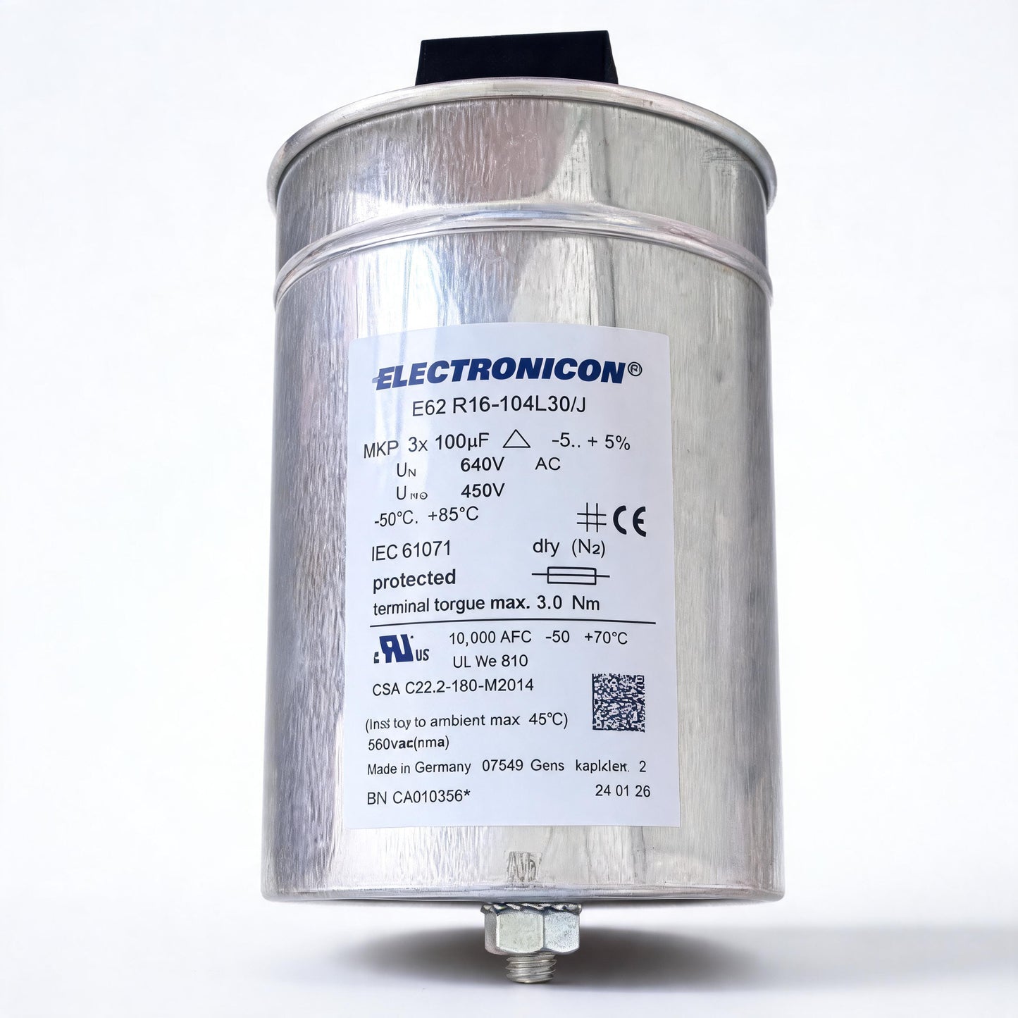 ELECTRONICON E62.R16-104L30/J MKP Power Capacitor, 3×100 µF, 640 V AC