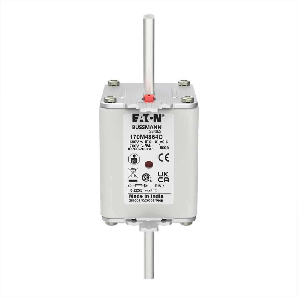 Eaton Bussmann 170M4864D High-Speed Square Body Fuse, 500A, 690VAC