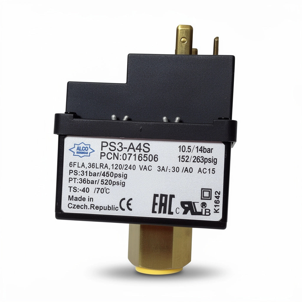 Emerson ALCO PS3-A4S / 0716506 PS3 Series Dual Pressure Switch, 10.5/14 bar, SPDT