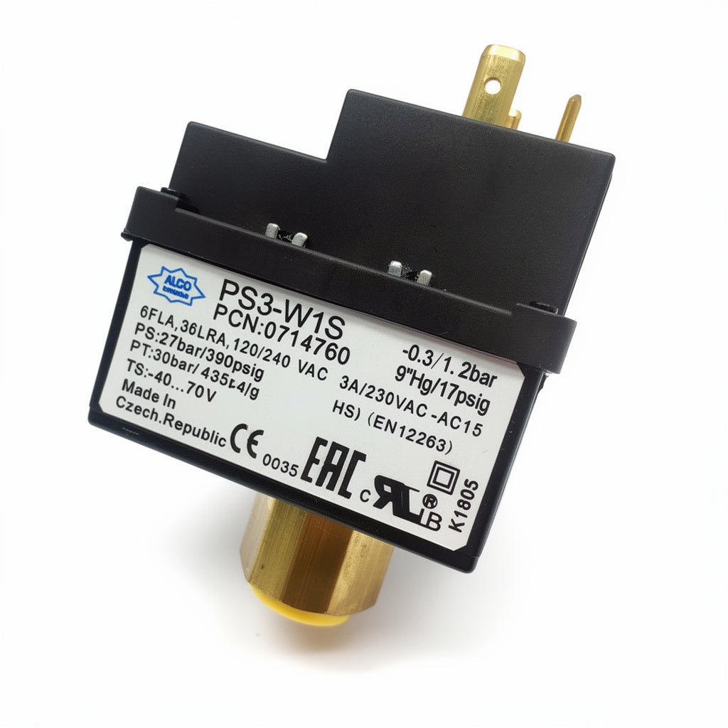 Emerson ALCO PS3-W1S Adjustable Pressure Switch, -0.3/1.2 Bar, PCN 0714760