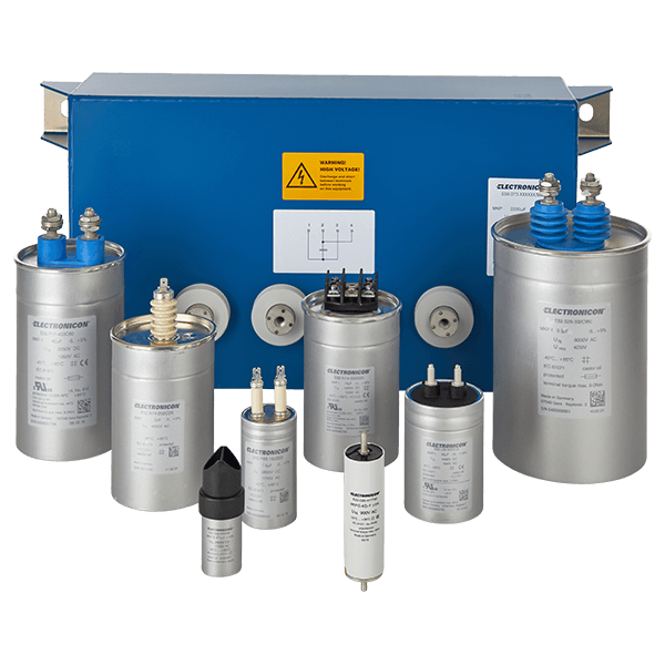 ELECTRONICON E62.M16-802S40 E62-3HF Heavy Duty Three Phase AC Filter Capacitor, 8µF, 1200V AC