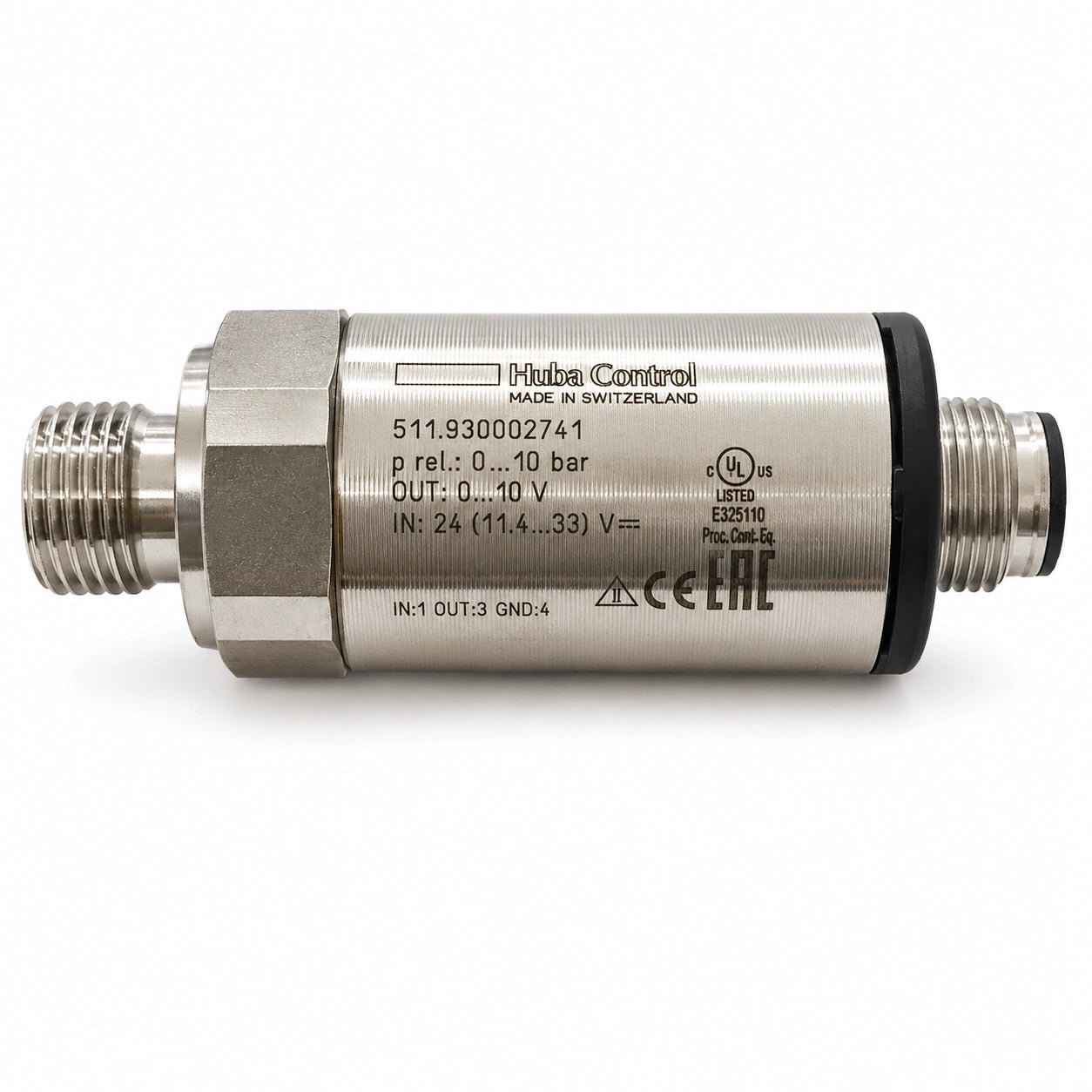 Huba Control 511.930002741 Pressure Transmitter, 0-10 bar, 0-10 V