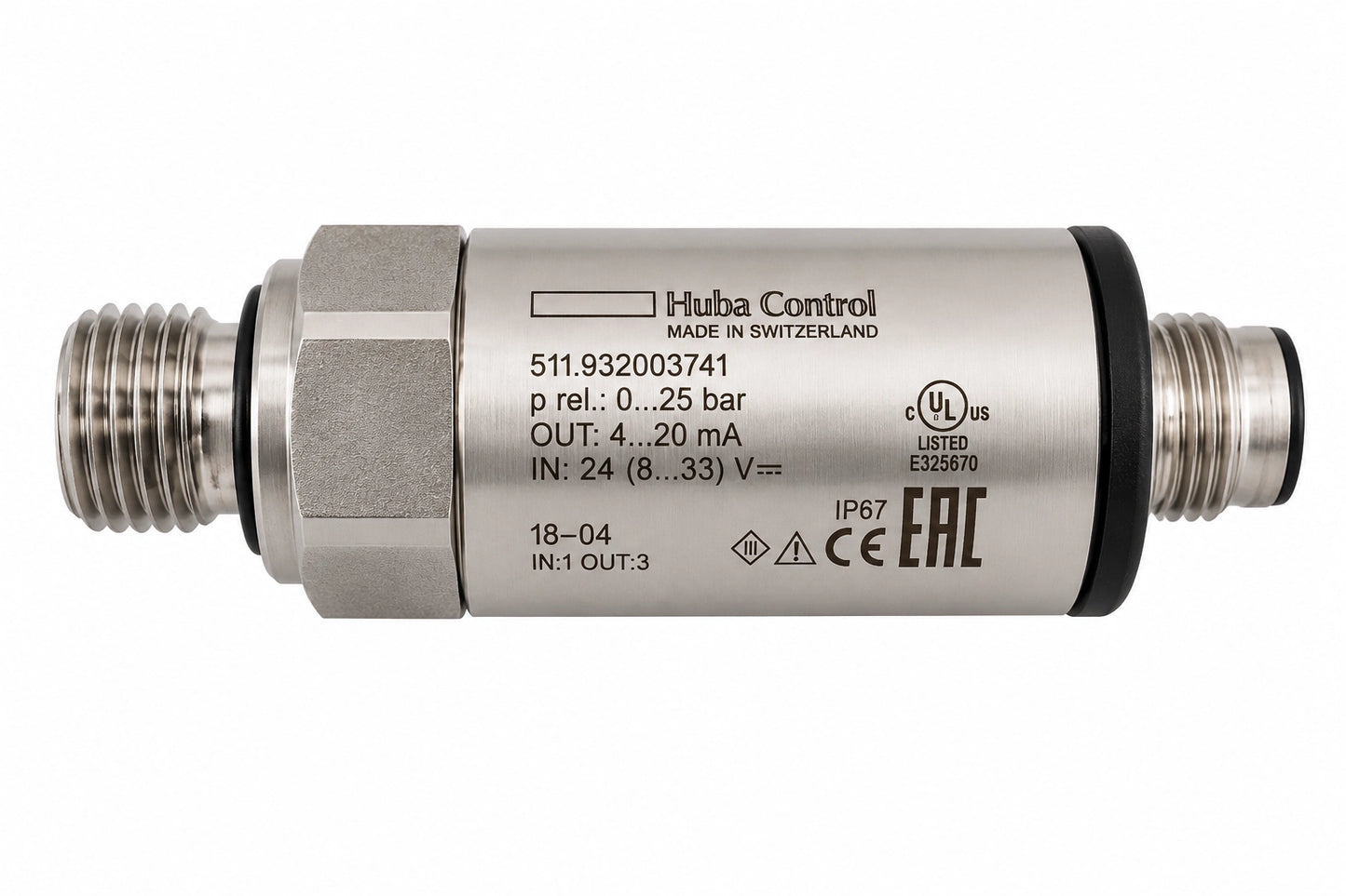 Huba Control 511.932003741 Pressure Transmitter - 0-25 bar - Label Close-up