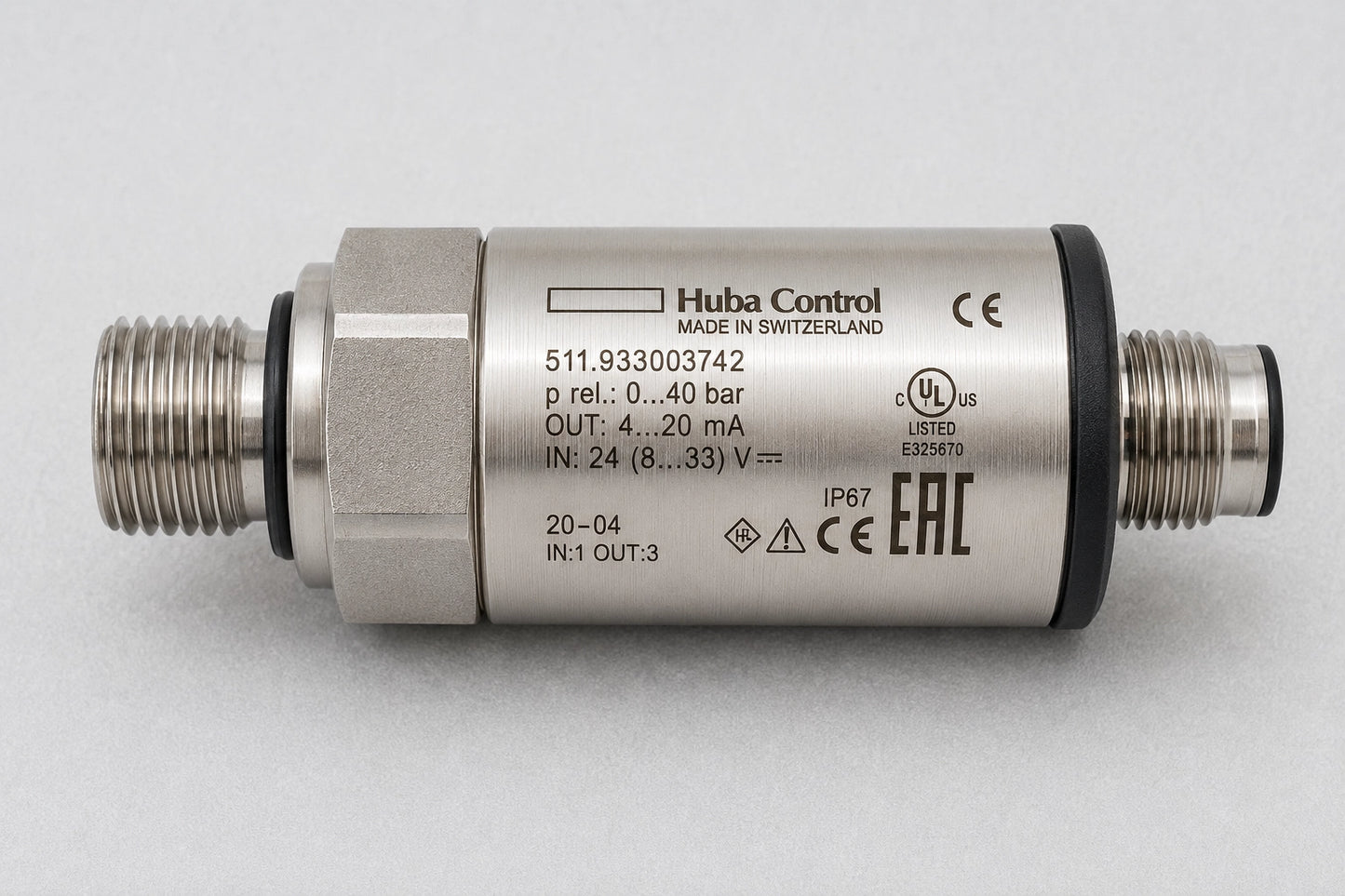 Huba Control 511.933003742 Pressure Transmitter - 0-40 bar - Label Close-up