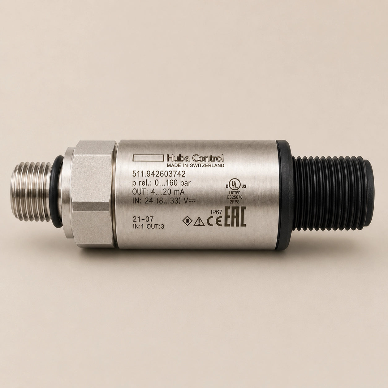 Huba Control 511.942603742 Pressure Transmitter - 0-160 bar - Label Close-up
