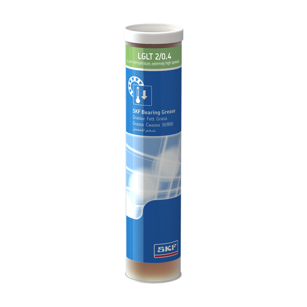 SKF LGLT 2/0.4 LGLT 2 Series Low Temperature Extremely High Speed Bearing Grease, 400 g Cartridge