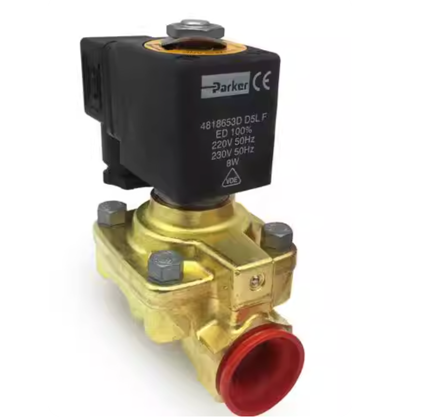Parker 7321BCN00 7321B Series Solenoid Valve with Coil, Brass, Normally Closed, NBR Seal, AC 220V