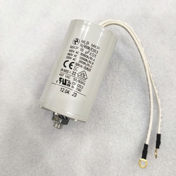 Hydra MLB MKP 16/400III/E2013 Motor Run Capacitor - 16uF 400VAC - Front View
