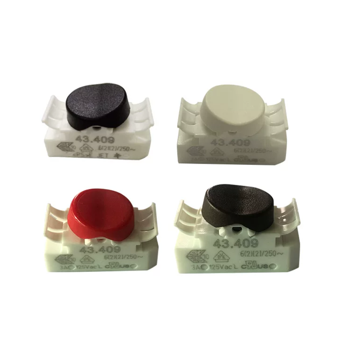 BJB 43.409 Plug-in Boat Switch - 6(2)A 250VAC - Front View