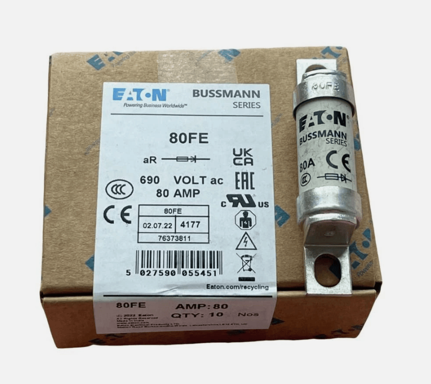 Eaton Bussmann 80FE High Speed Fuse - 80A 690VAC Class aR