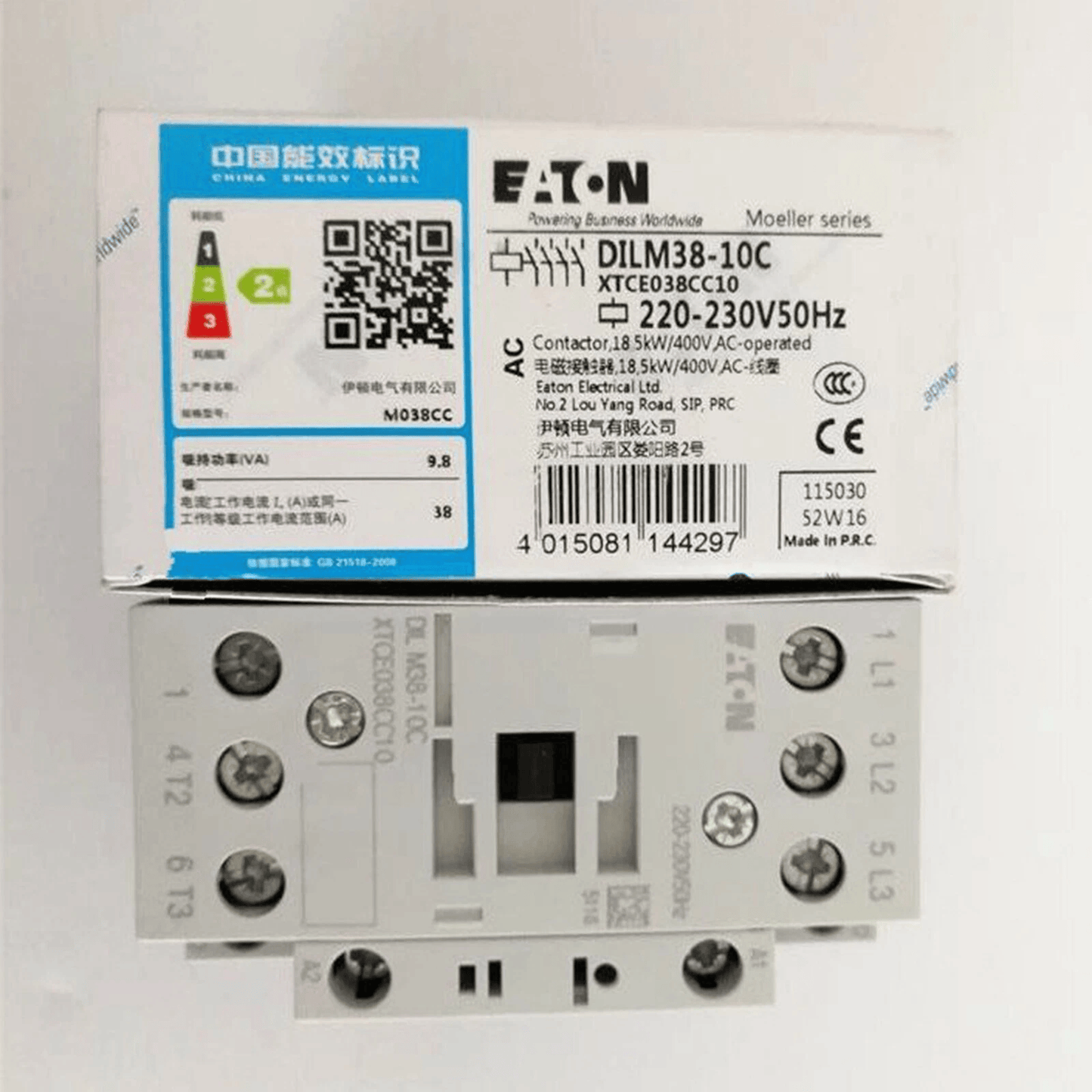 EATON Eaton Moeller DILM38-10C XTCE038CC10 200-240VDC Contactor