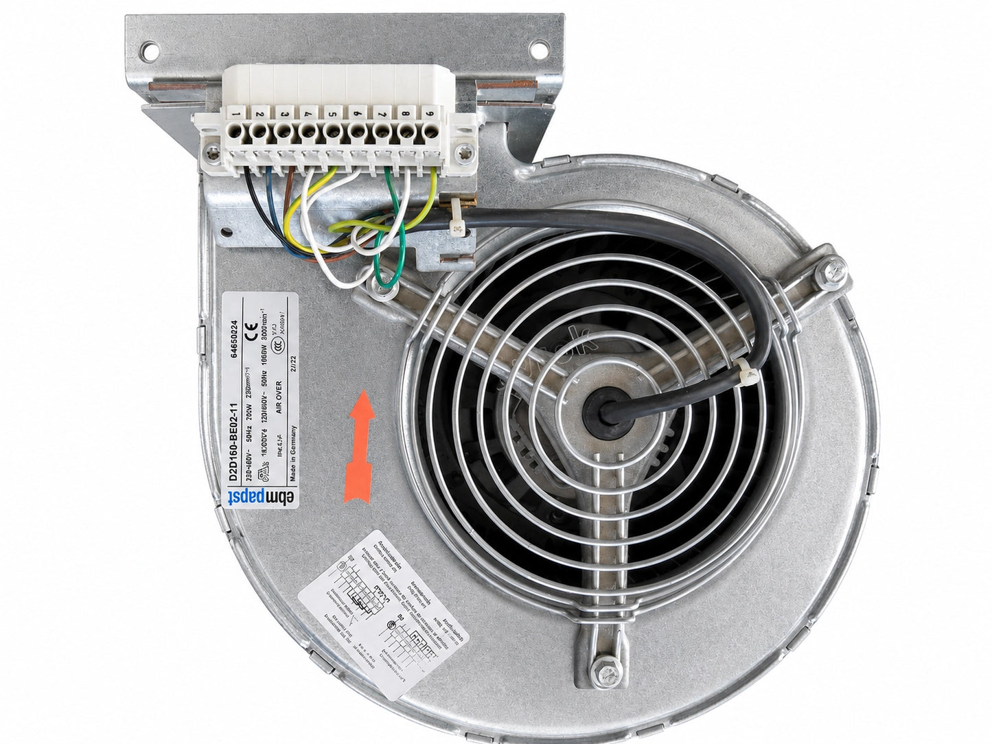 ebm-papst D2D160-BE02-11 Centrifugal Blower, 390–480 V AC, 200 W