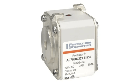Ferraz Shawmut General Industrial Fuses Mersen A070UD32TTI550 Protistor Fuse, 550A 700V AC, Size 32 aR, High-Speed Square Body with Striker - Pack of 3