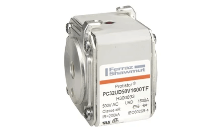 Ferraz Shawmut General Industrial Fuses Mersen PC32UD50V1600TF Protistor Fuse, 1600A 500V AC, Size 32 aR, High-Speed Square Body with Striker - Pack of 3