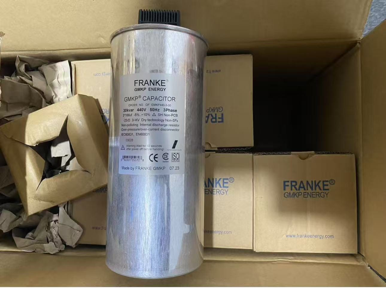 FRANKE FRANKE GMKP Capacitor, 30kVAR 440V 50Hz 3-Phase – Pack of 4