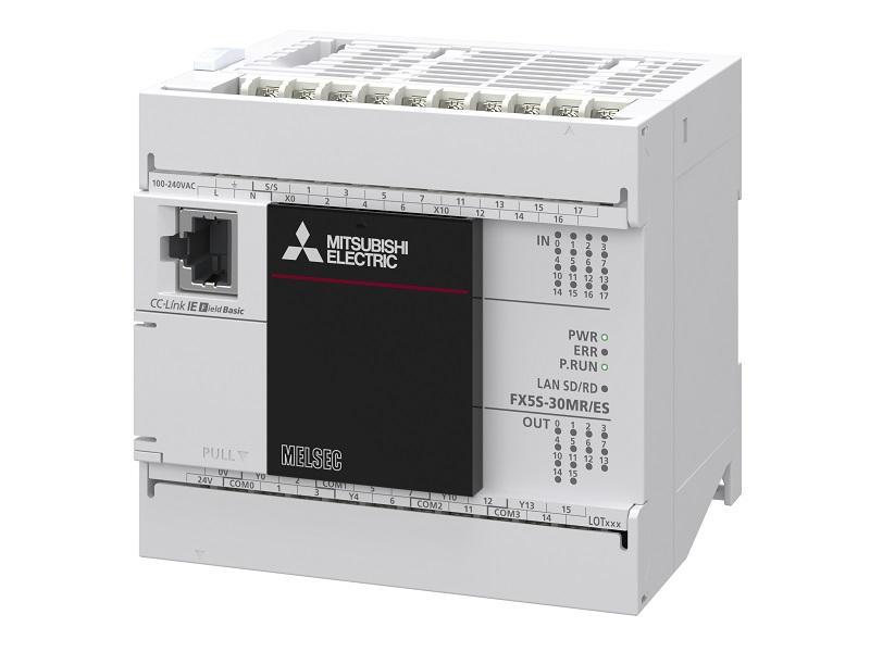 Mitsubishi Electric FX5S-80MR/ES MELSEC iQ-F Series PLC CPU Module, 80 I/O Points, Relay Outputs, 100-240V AC