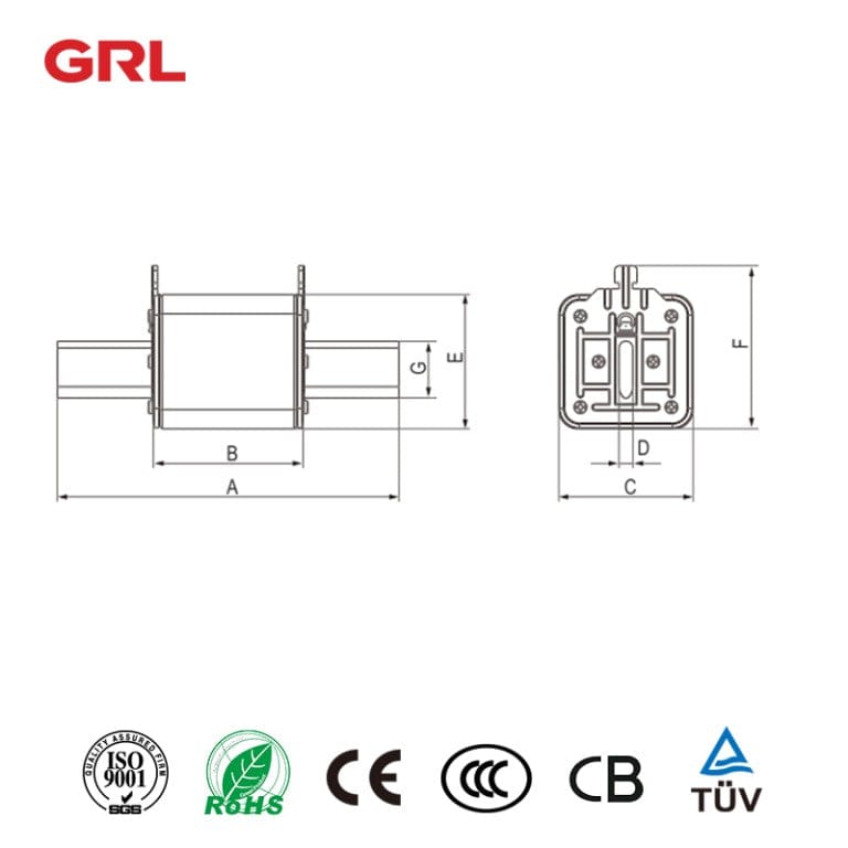 GRL General Industrial Fuses GRL Nh1 RT16-1 Hrc Ceramic Knife Blade Fuse Links 60pcs