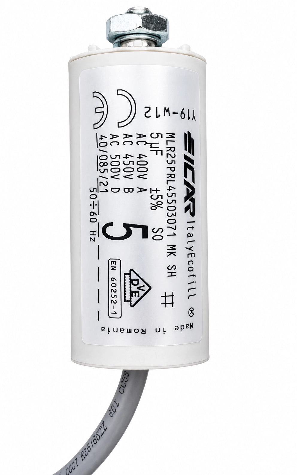 ICAR MLR25PRL45503071 MK SH Motor Run Capacitor - 5 µF 450VAC - Product Image