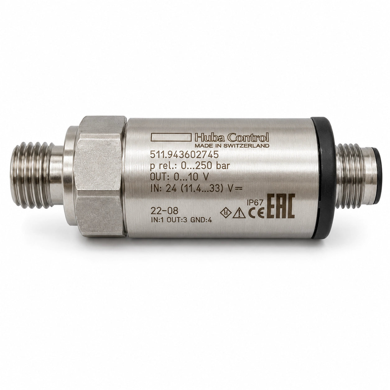 Huba Control 511.943602745 Pressure Transmitter - 0-250 bar - Label Close-up