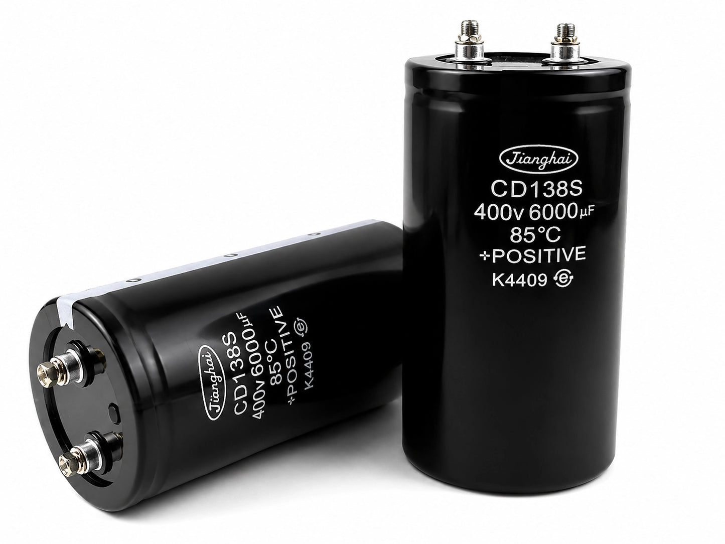 JiangHai CD138 Aluminum Electrolytic Capacitor - 400 VDC 6000 uF - Front View