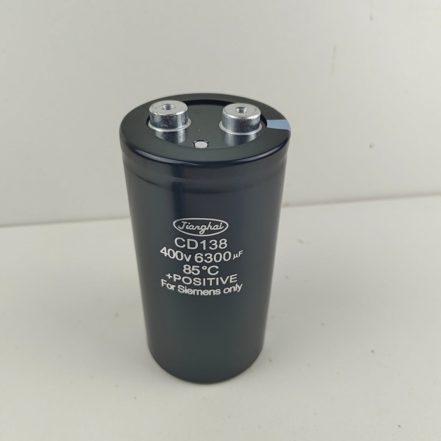 JiangHai CD138 Aluminum Electrolytic Capacitor - 400 VDC 6300 uF - Front View