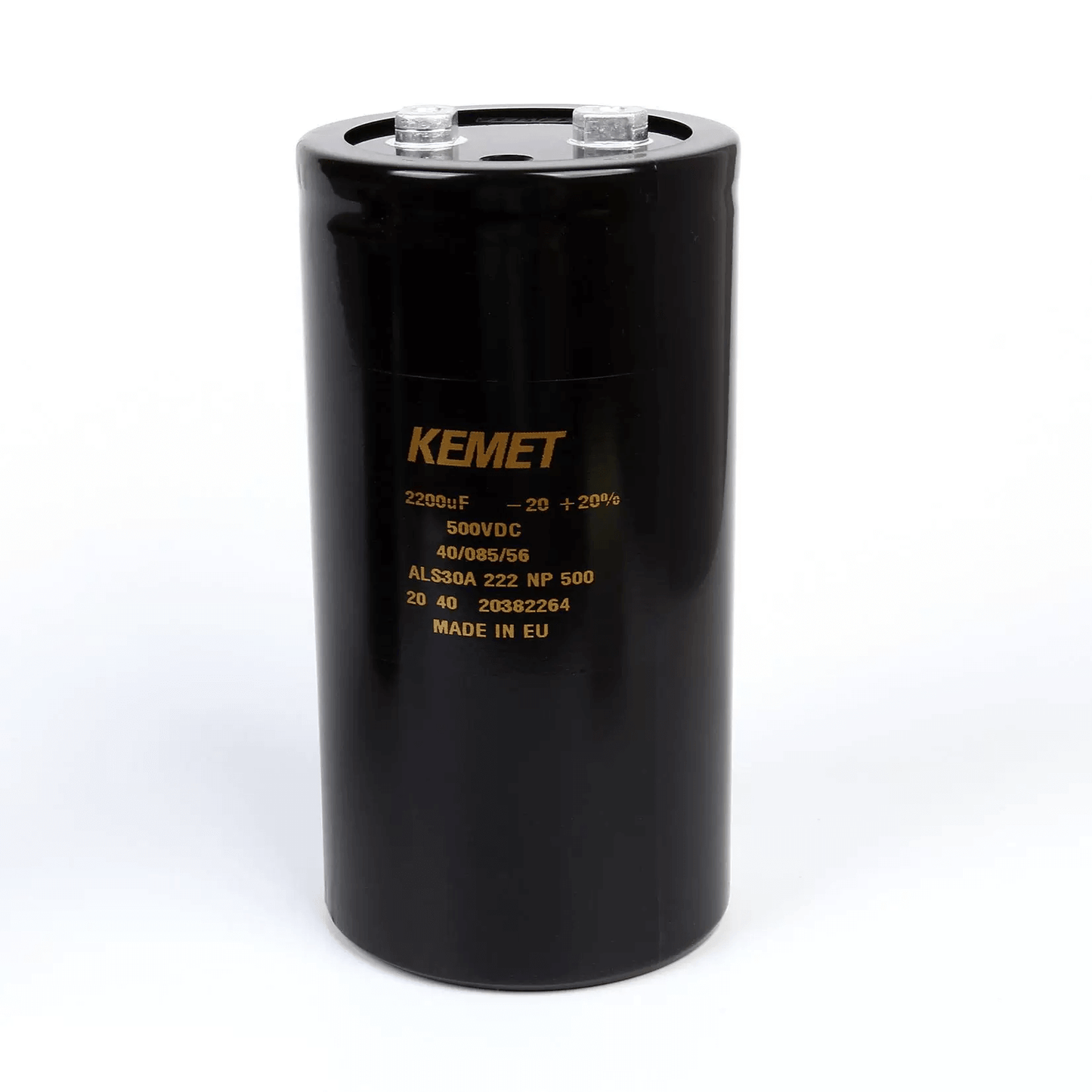 KEMET ALS30A222NP500 Aluminum Electrolytic Capacitor - 2200uF 500V - Front View