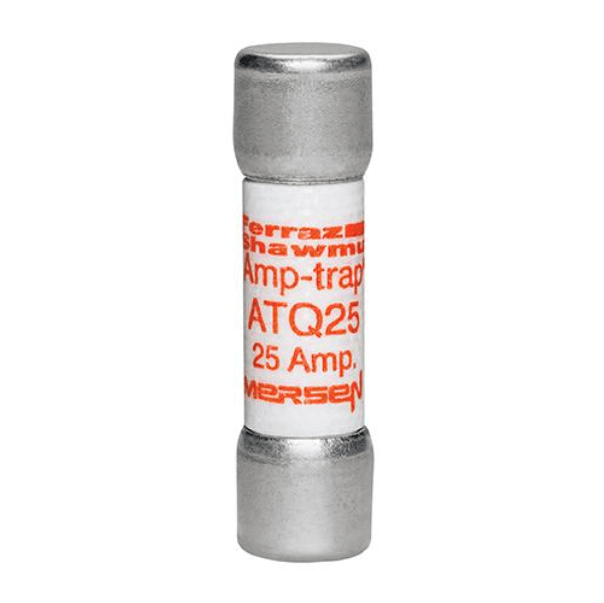 Mersen General Industrial Fuses Mersen ATQ25 Midget Time‑Delay Fuse, 25 A 500 V AC, 10×38 mm, Ferrule – Pack of 10