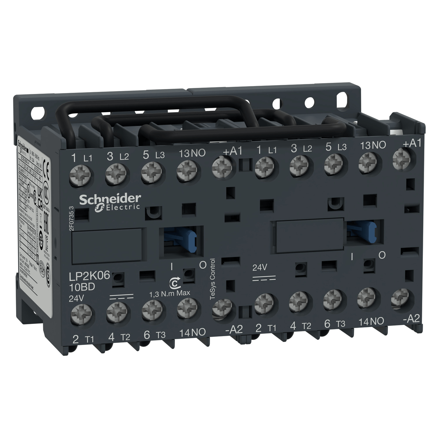 Schneider Relay Schneider Electric LP2K1210BD TeSys K Reversing Contactor, 3P 12 A, 24 V DC Coil