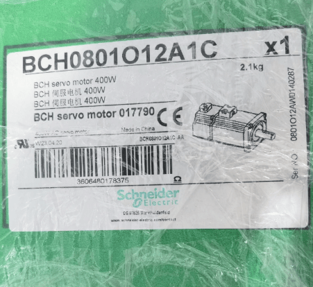 Schneider Schneider Electric Lexium BCH0801O12A1C Servo Motor, 20-bit Encoder, 0.5 kW, O-frame 80 mm, Keyed Shaft, No Oil Seal, Straight Connector