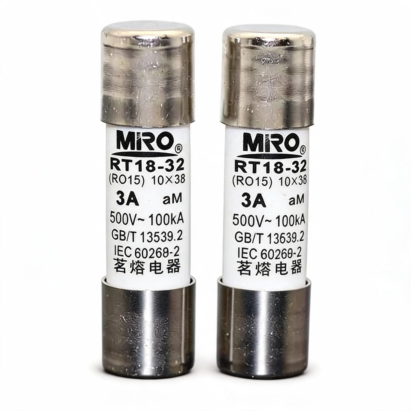 MIRO RO15 Cylindrical Fuse Link - 1A aM 10x38mm - Front View