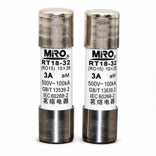 MIRO RO15 Cylindrical Fuse Link - 1A aM 10x38mm - Front View