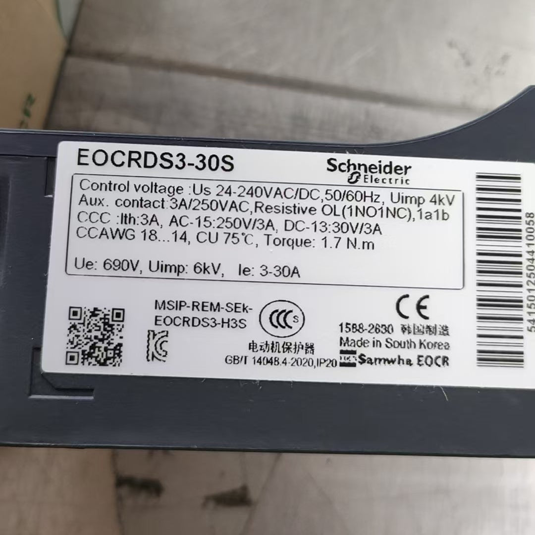 Schneider Electric EOCRDS3-30S Electronic Protection Relay - 3 to 30 A Protection Range - Front View