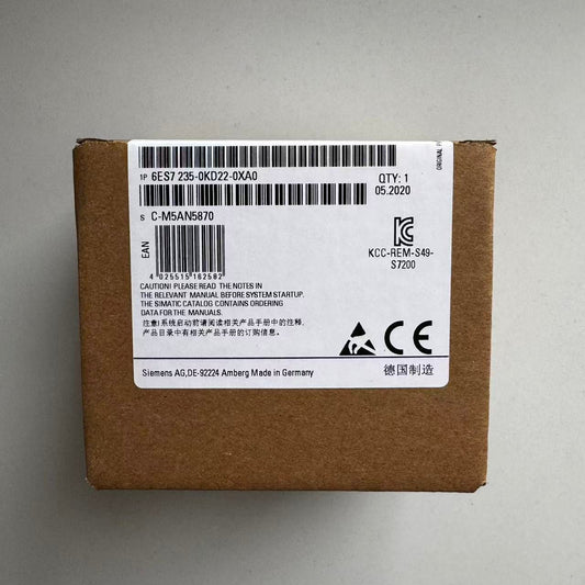Siemens 6ES7235-0KD22-0XA0 Analog I/O Module - 4 AI / 1 AQ 12-Bit - Factory Packaging Box Label