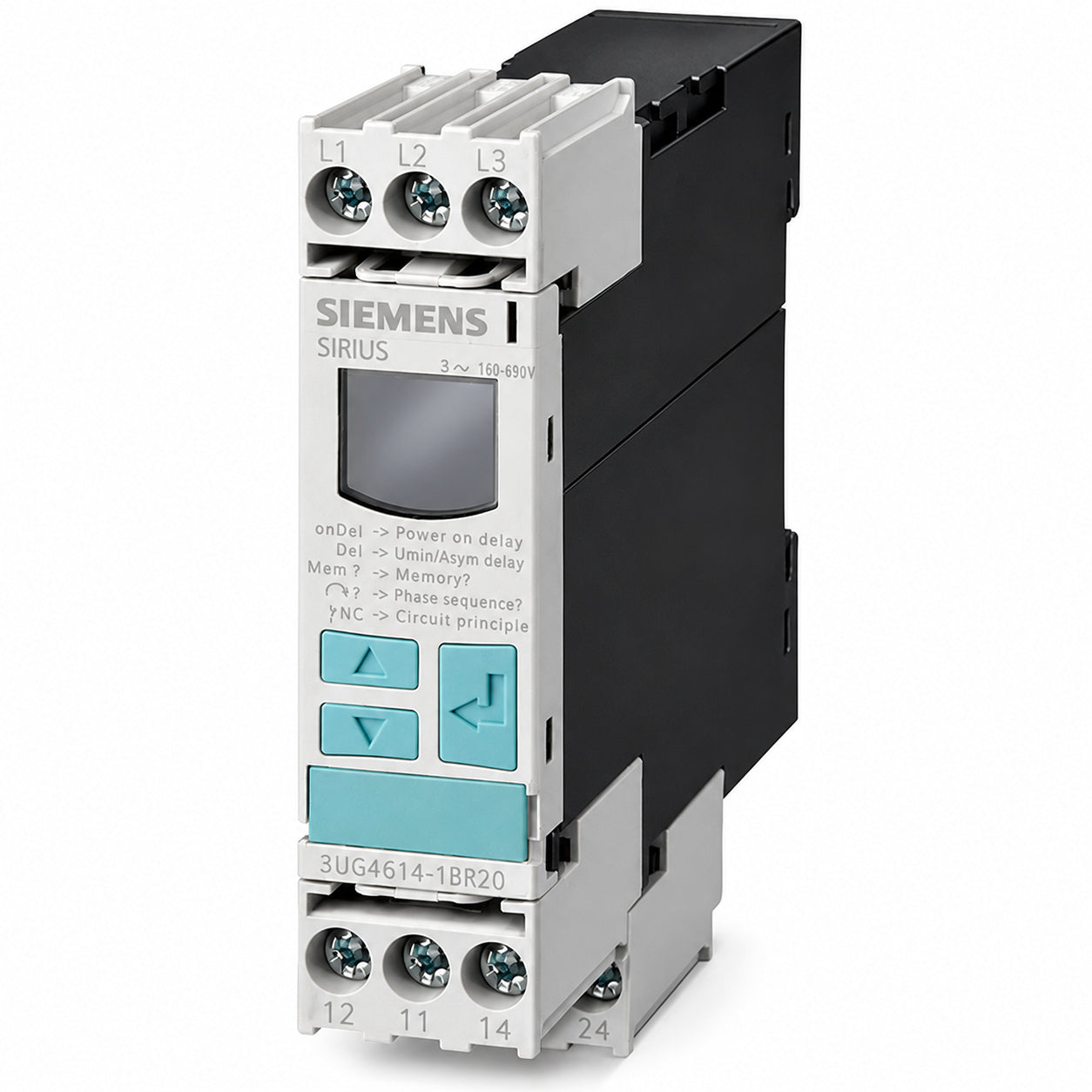 Siemens 3UG4615-2CR20 Phase Monitoring Relay - 160 to 690 V AC - Front View