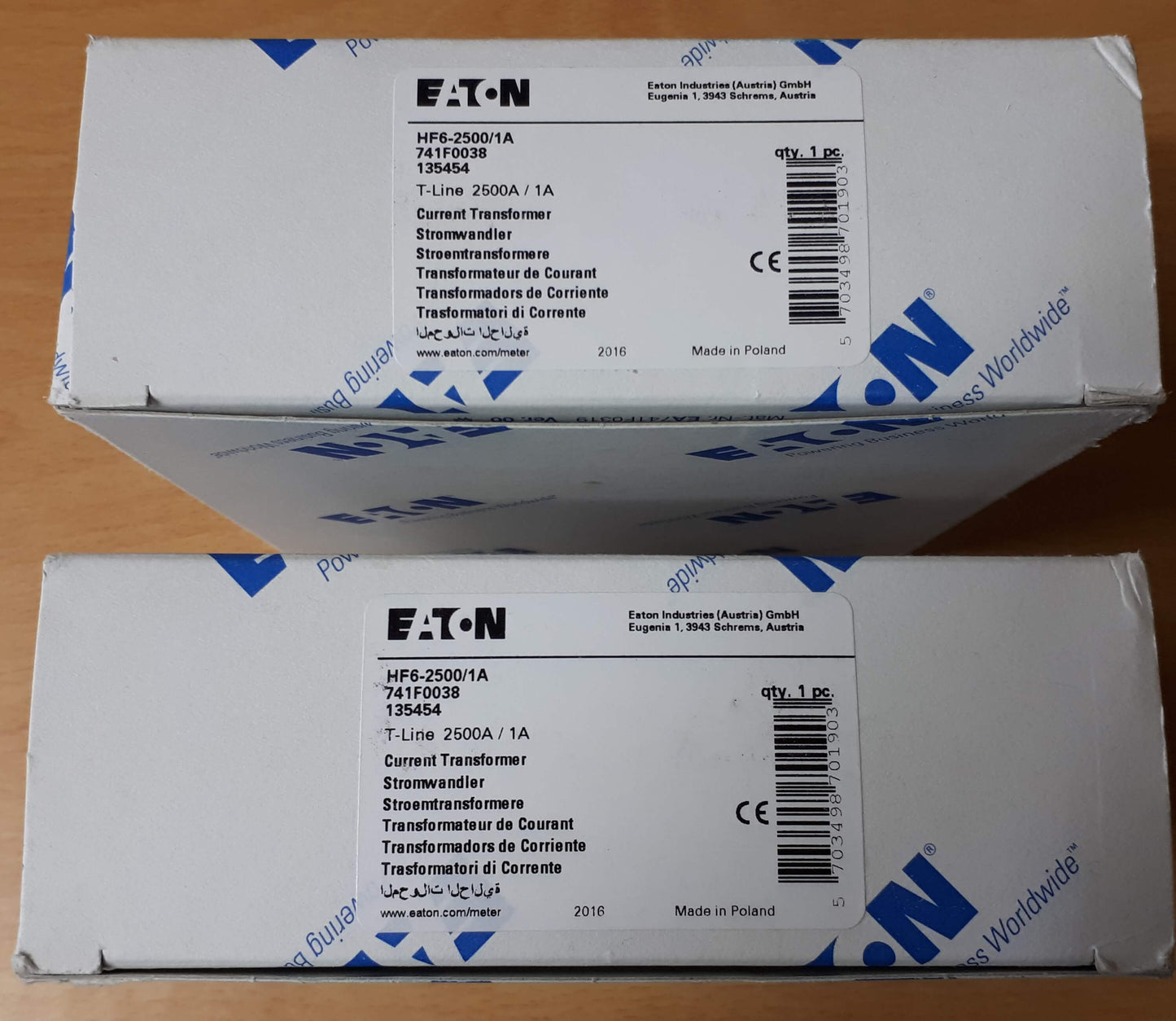 Eaton 741F0038 HF6 Current Transformer, 2500/1 A, 30VA Class 0.5, 0.72kV