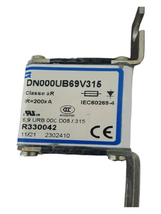 Mersen DN000UB50V350 Semiconductor Fuse - 350A 500VAC URB - Front View