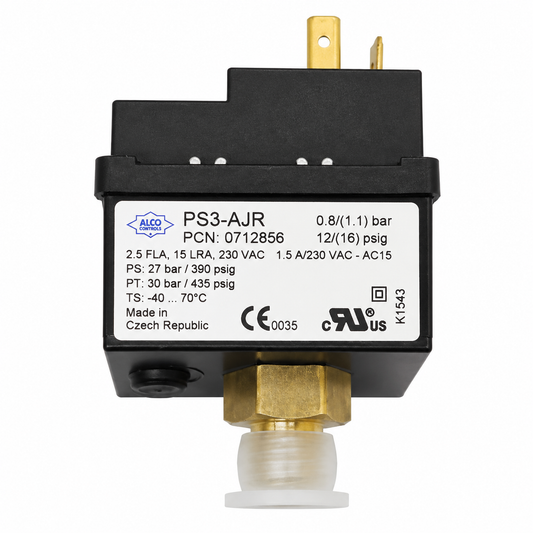 ALCO Controls PS3-AJR / 0712856 Pressure Switch, 0.8/(1.1) bar, 230 VAC