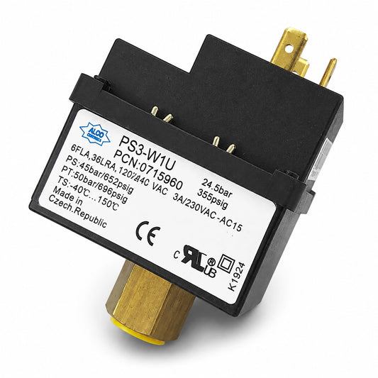 ALCO Controls PS3-W1U / 0715960 Pressure Switch, 24.5 bar, 120/240 VAC