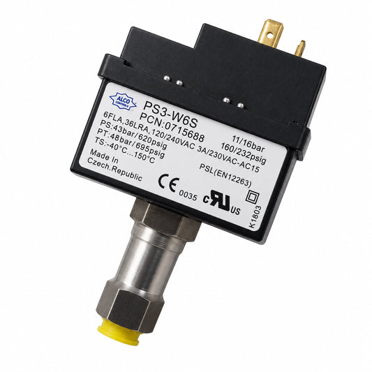 ALCO Controls PS3-W6S / 0715688 Pressure Switch, 11/16 bar, 120/240 VAC