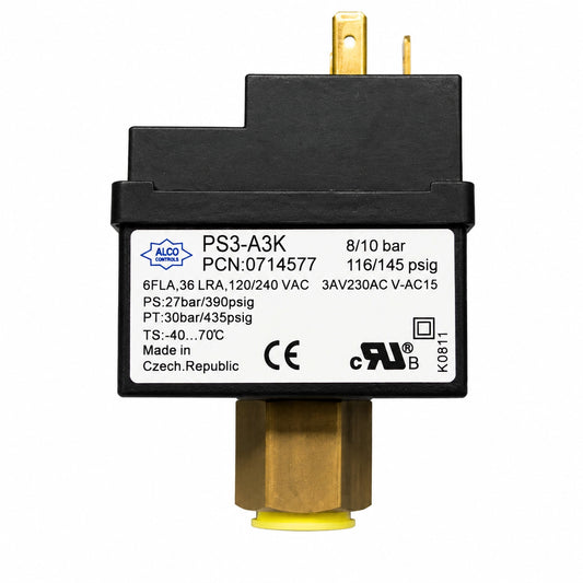 ALCO PS3-A3K / 0714577 Pressure Switch, 8/10 bar, 120/240 VAC
