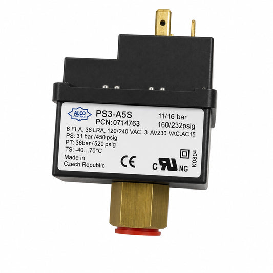 ALCO PS3-A5S / 0714763 Pressure Switch, 11/16 bar, 120/240 VAC