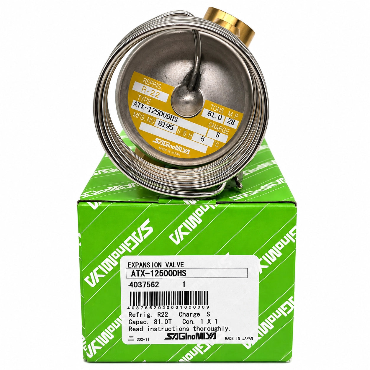 Saginomiya ATX Series Thermostatic Expansion Valves, R22/R404A/R407C, External Equalizer