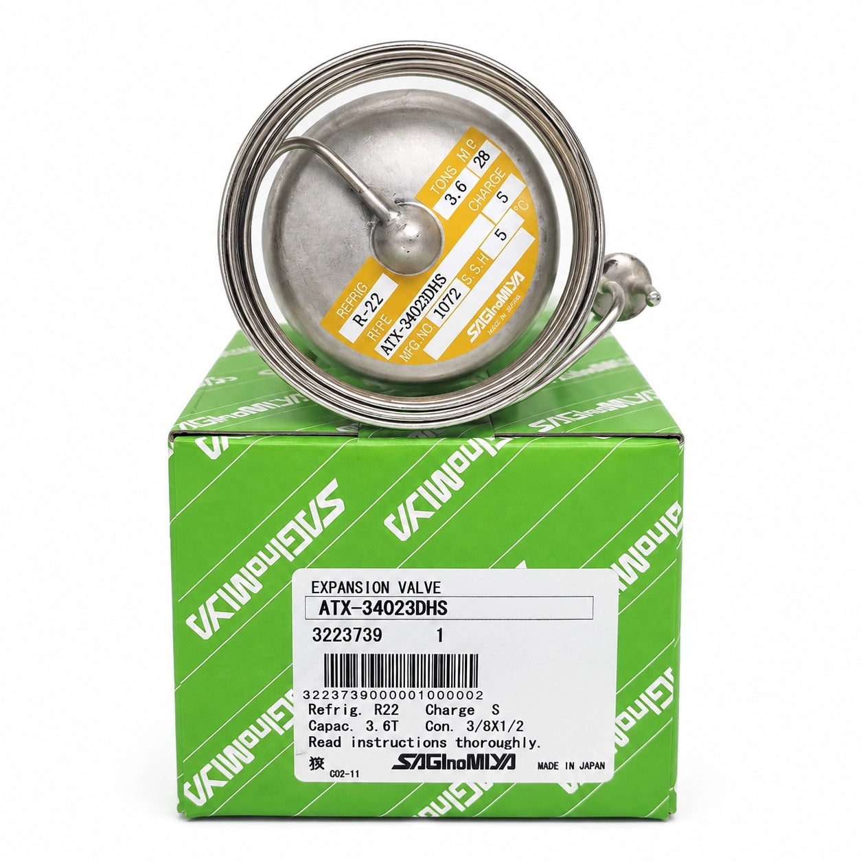 Saginomiya ATX Series Thermostatic Expansion Valves, R22/R404A/R407C, External Equalizer