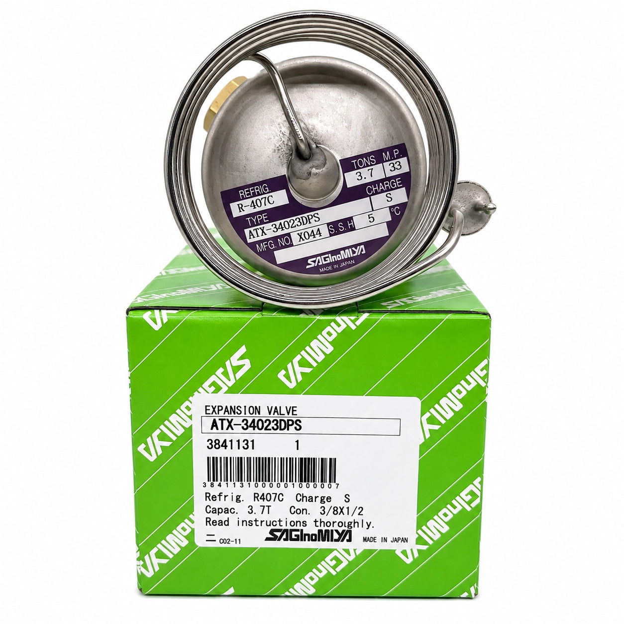 Saginomiya ATX Series Thermostatic Expansion Valves, R22/R404A/R407C, External Equalizer
