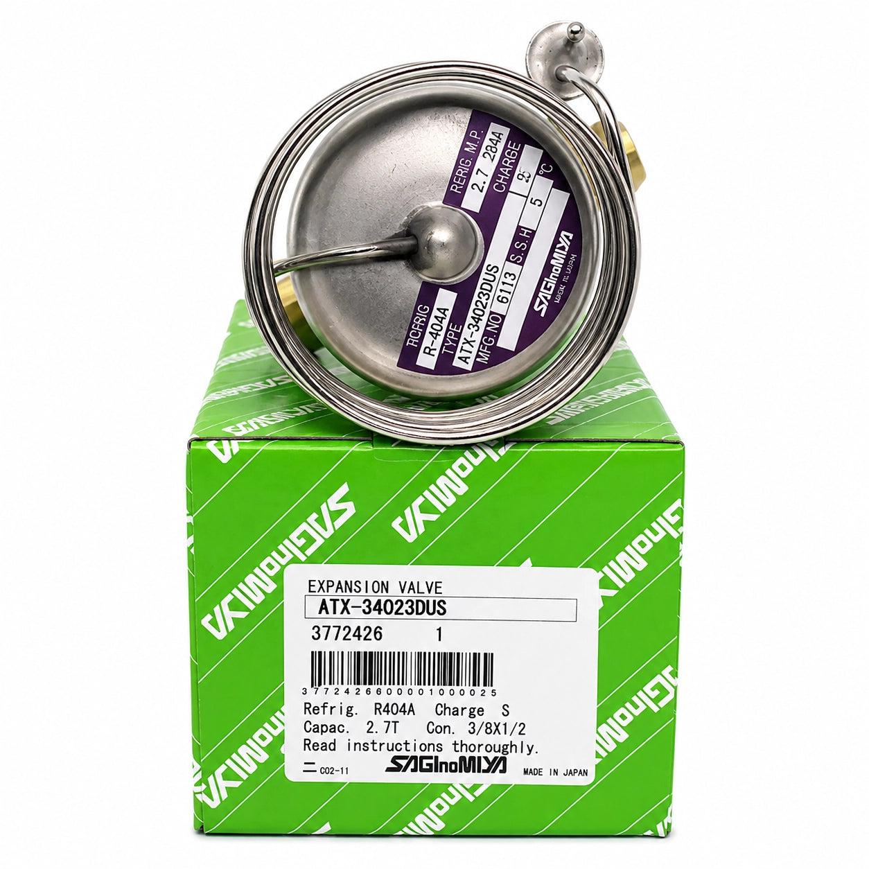 Saginomiya ATX Series Thermostatic Expansion Valves, R22/R404A/R407C, External Equalizer