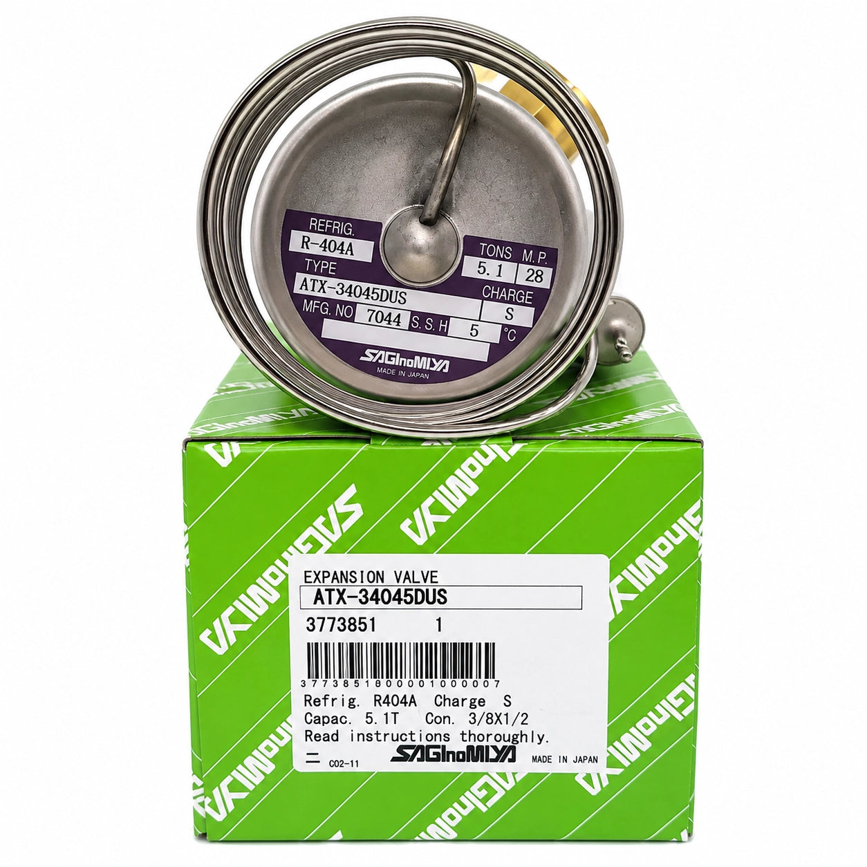 Saginomiya ATX Series Thermostatic Expansion Valves, R22/R404A/R407C, External Equalizer