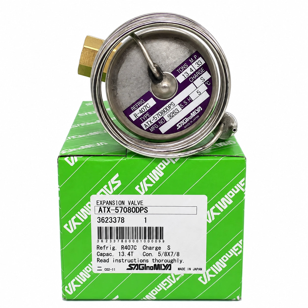 Saginomiya ATX Series Thermostatic Expansion Valves, R22/R404A/R407C, External Equalizer