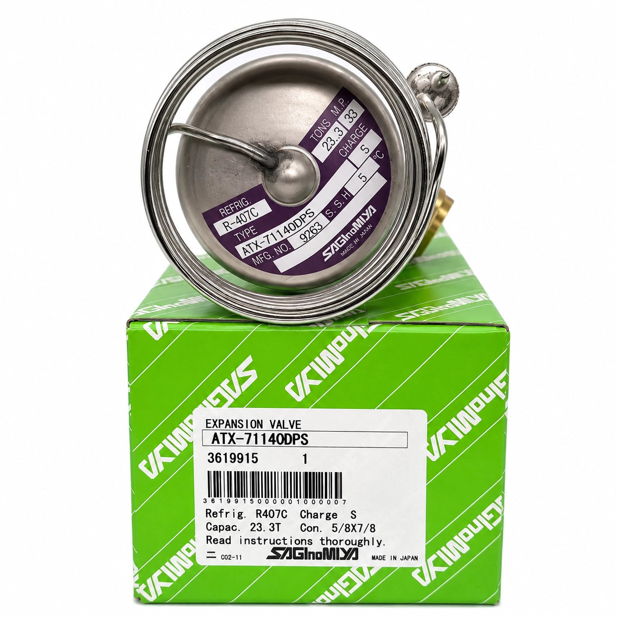 Saginomiya ATX Series Thermostatic Expansion Valves, R22/R404A/R407C, External Equalizer